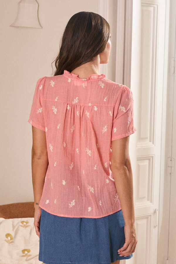 Pol&iacute;n Et Moi Camisa bordada Liara Laranja