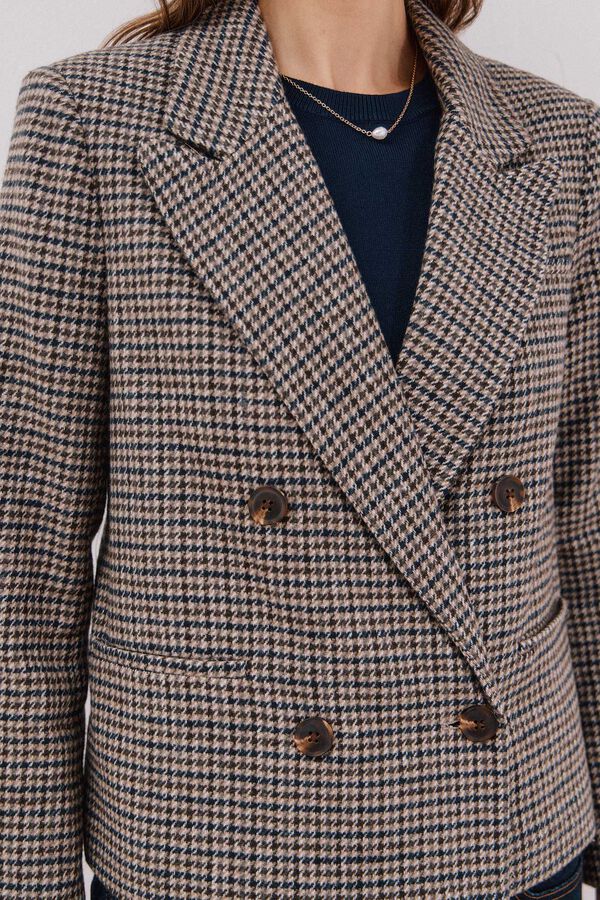 Cortefiel Cropped blazer Printed grey