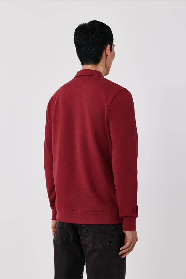 Cortefiel Zip neck sweatshirt Maroon