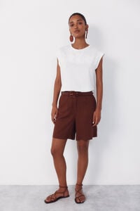 Cortefiel Bermudas de linho liso