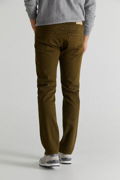Cortefiel Slim fit 5-pocket coloured COOLMAX® ECOMADE ALL SEASON trousers Green