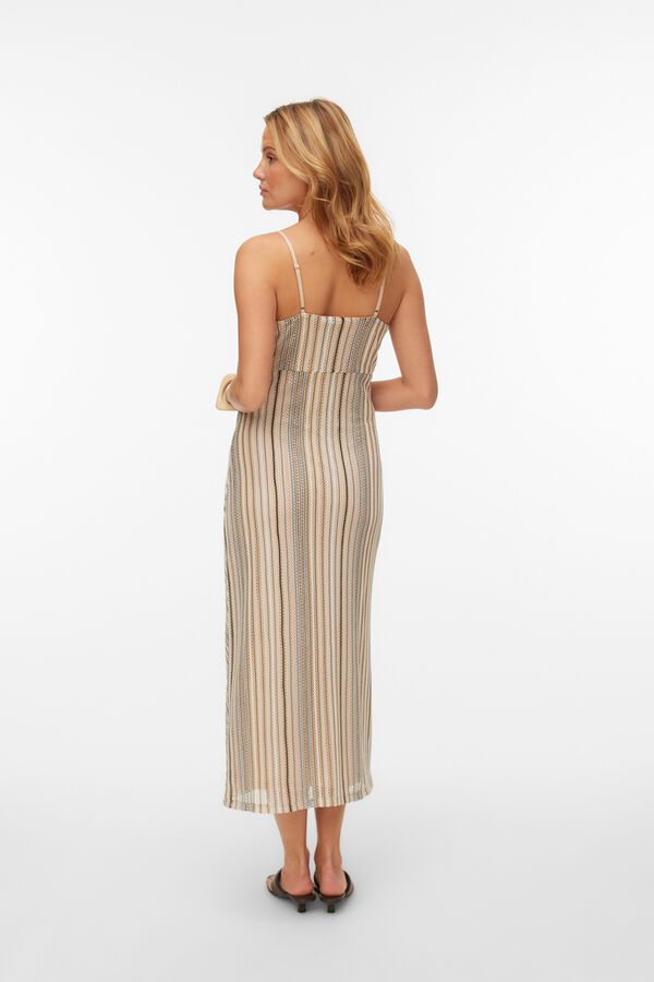 Vero Moda Vestido midi de al&ccedil;as Tostado