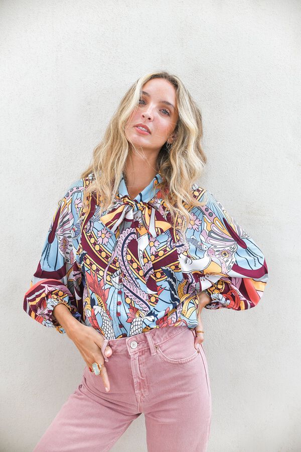Jaase Blusa com la&ccedil;ada Multicolorido