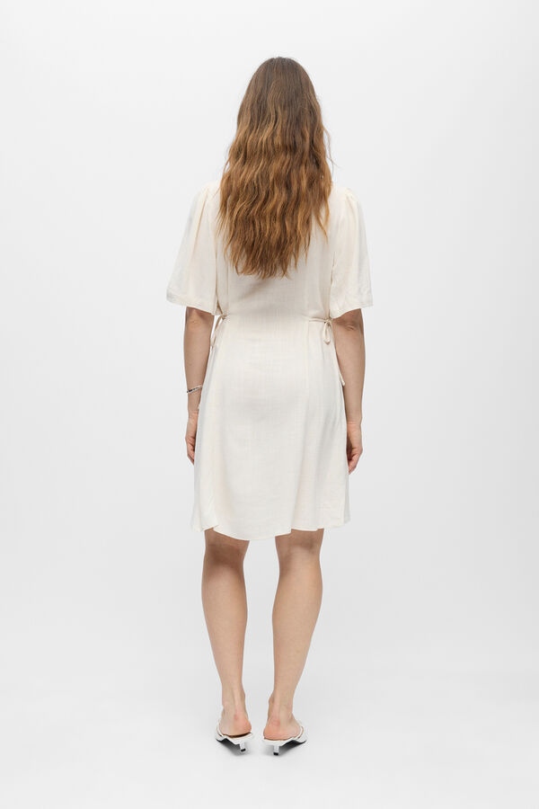 Object Vestido curto em linho Tostado
