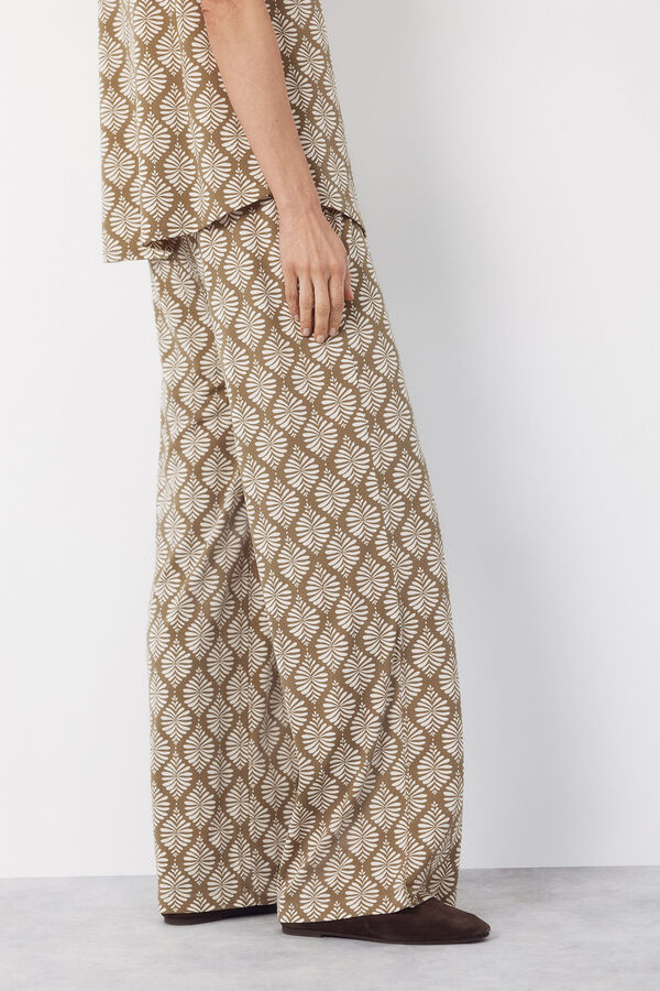 Cortefiel Pantal&oacute;n de punto Estampado verde