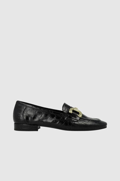 Cortefiel Mocassins de pele Preto