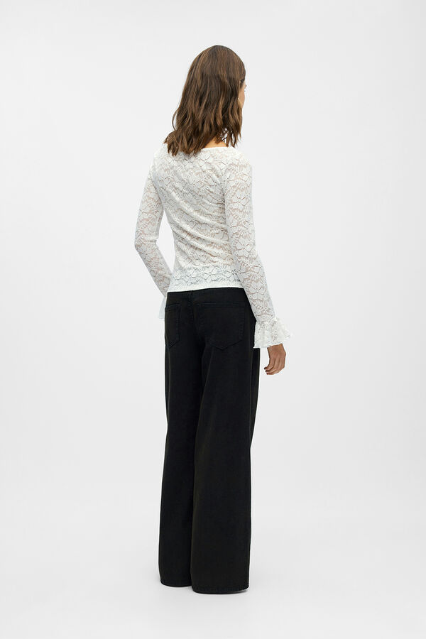 Object Top renda folho Branco