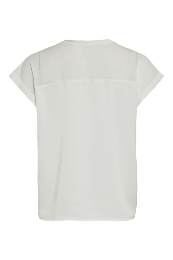 Cortefiel Short-sleeved chiffon blouse White