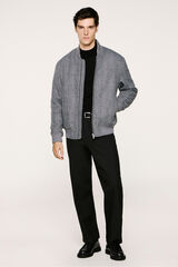 Selected Blusão bomber de lã  Cinzento