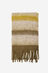 Cortefiel striped striped scarf Printed green