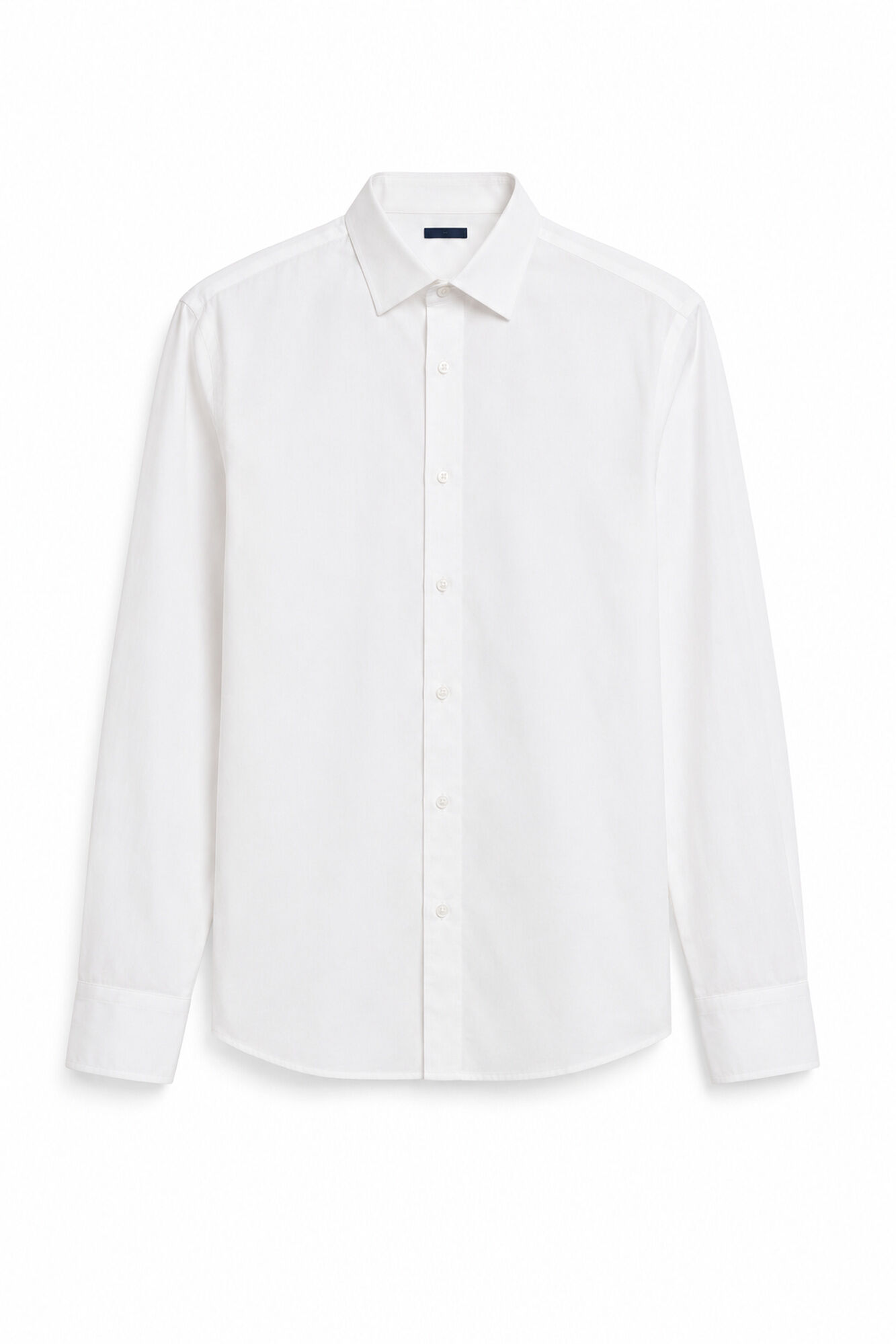 Cortefiel Camisa de vestir lisa de f&aacute;cil engomado com punho para bot&otilde;es de punho