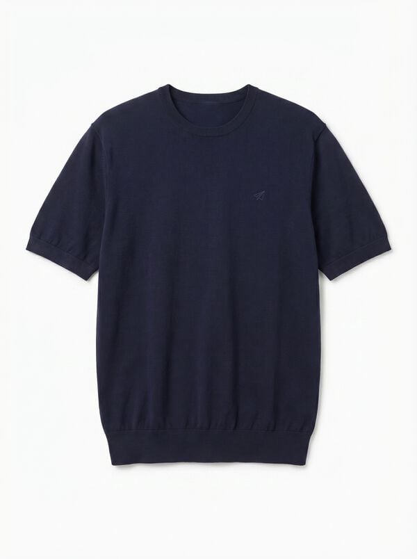 OOTO T-shirt camisola premium manga curta em algod&atilde;o Azul