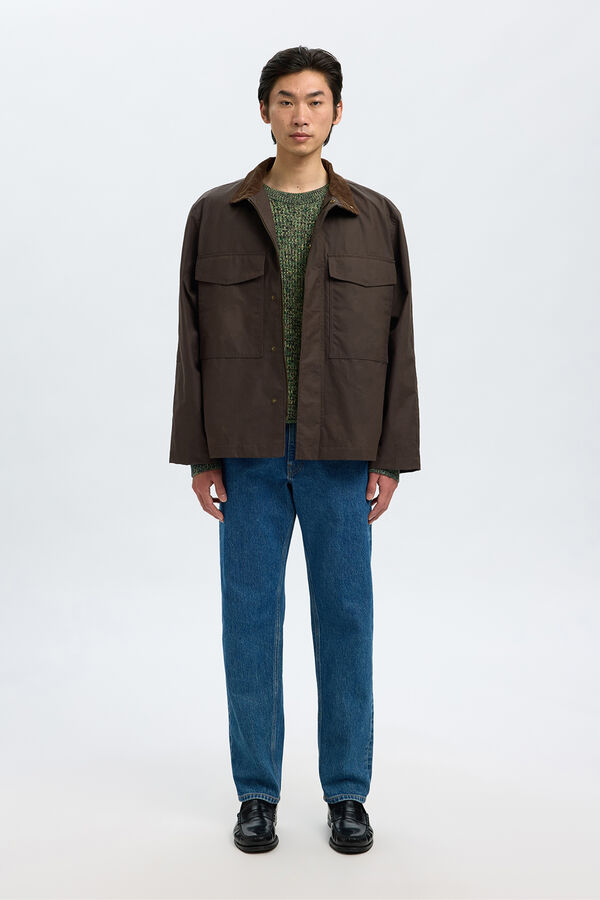 Selected 100% organic cotton crew neck jumper Green