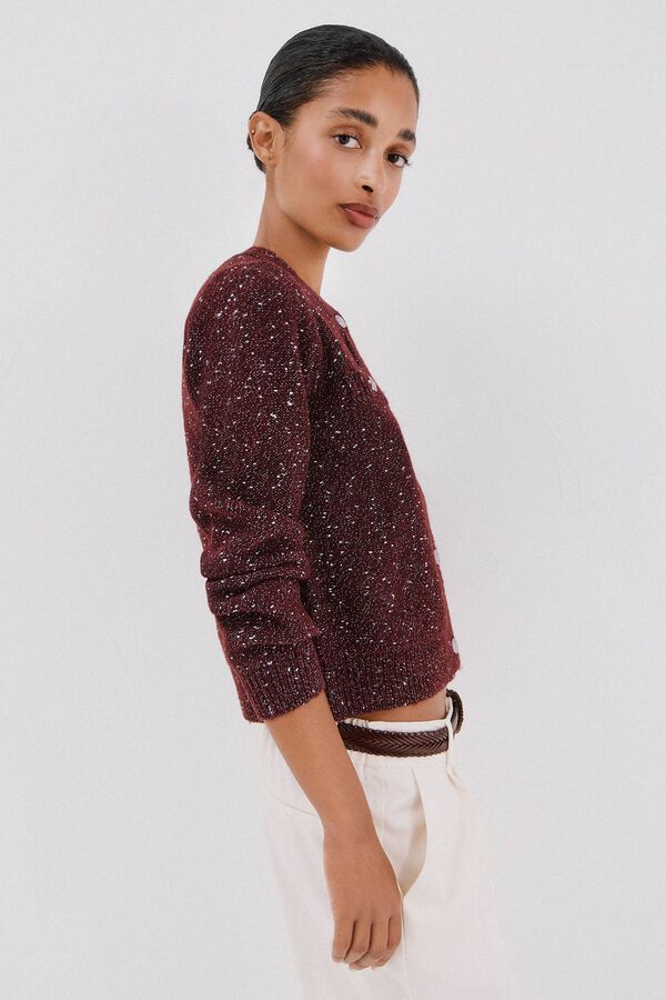 Cortefiel Short jacket with buttons Maroon