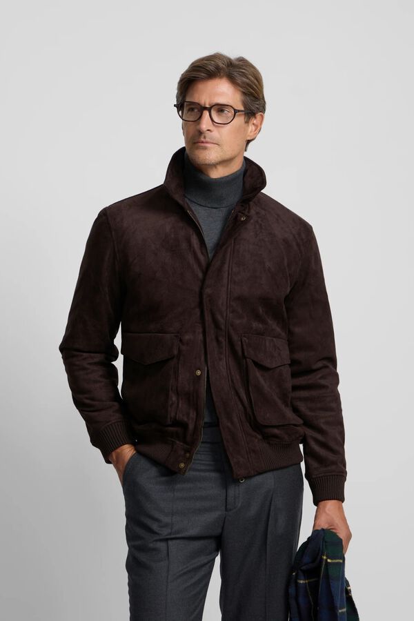 Silbon Split leather jacket Dark brown