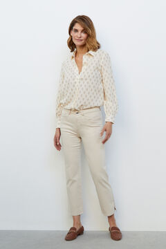 Cortefiel Straight cropped jeans Ivory