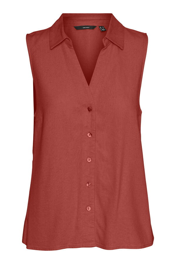 Vero Moda Top fluído com gola em bico Vermelho
