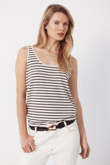 Cortefiel Straps tank top Printed brown