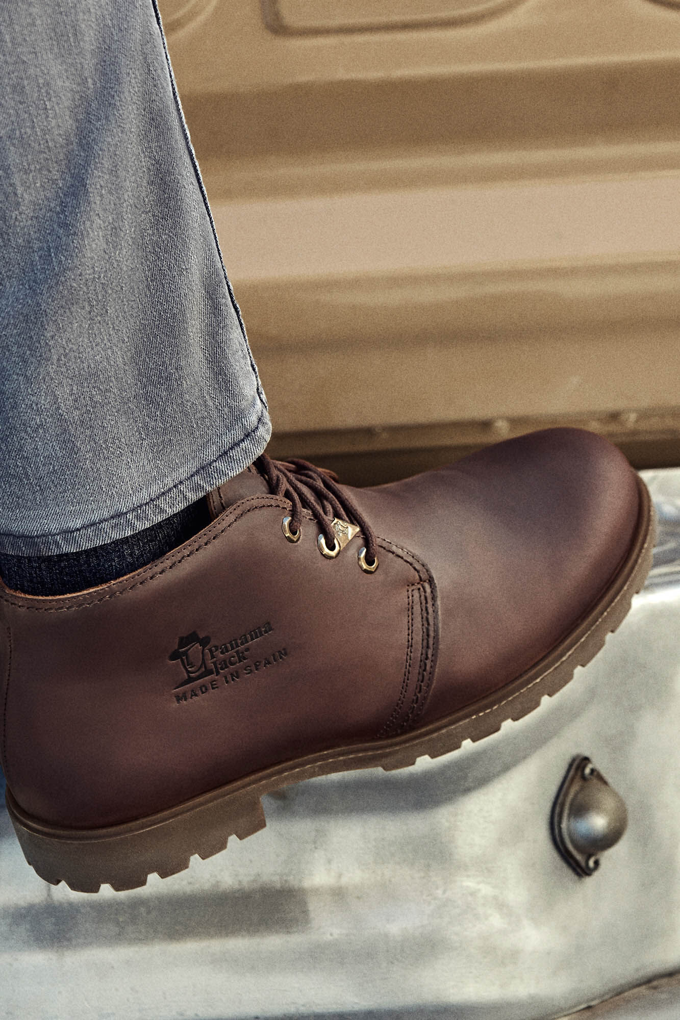 Panama Jack Botim de homem em pele napa