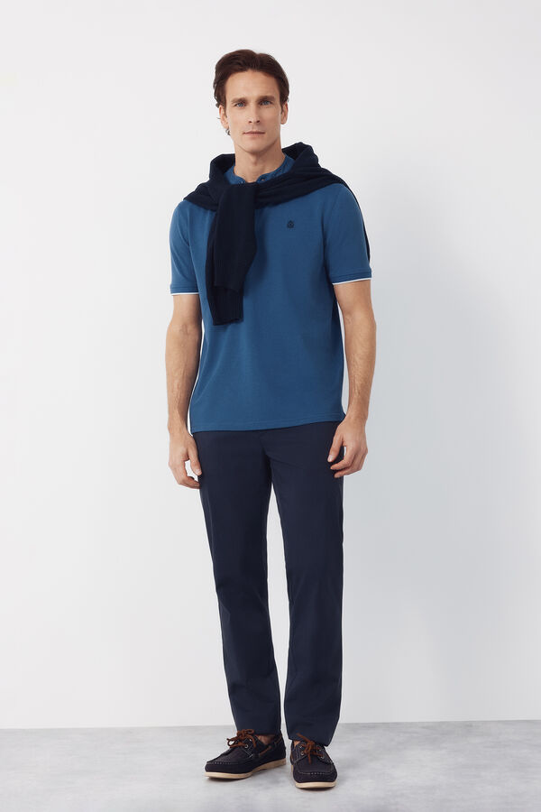 Cortefiel Polo gola mao Azul
