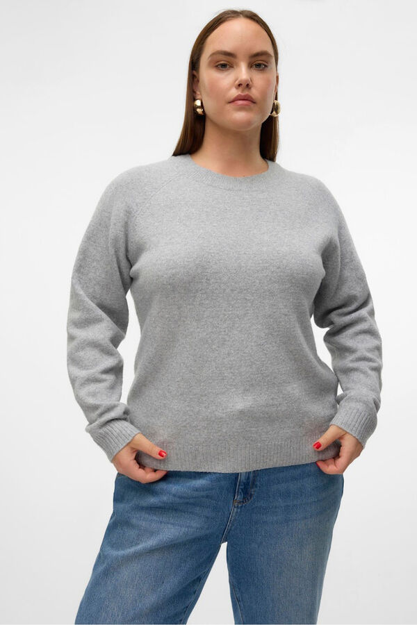 Vero Moda Curve Camisola grande de gola redonda  Cinzento