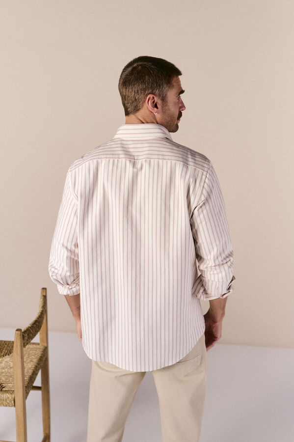 OOTO camisa oxford riscas de manga comprida Granada