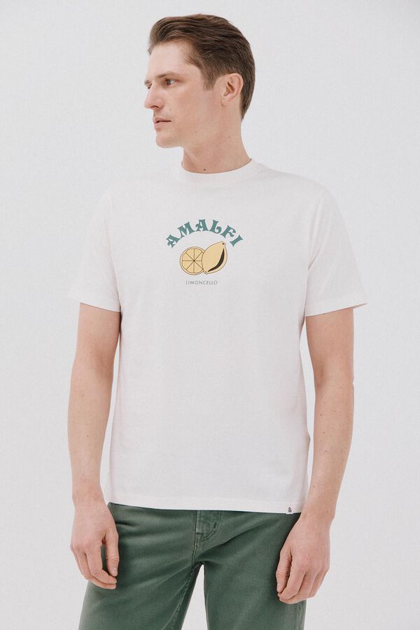 Cortefiel Amalfi graphic t-shirt White