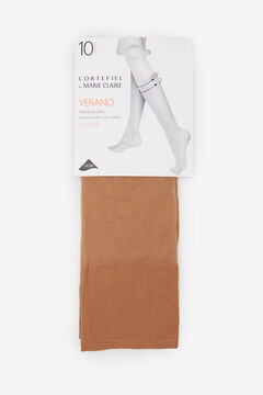 Cortefiel 10 denier knee-high pop socks Mink