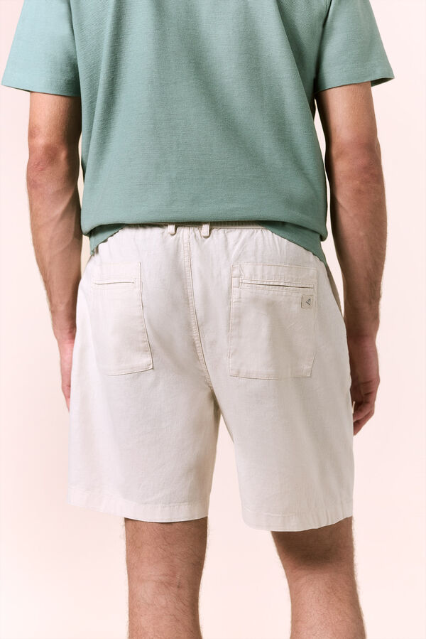OOTO Linen drawstring Bermuda shorts Beige