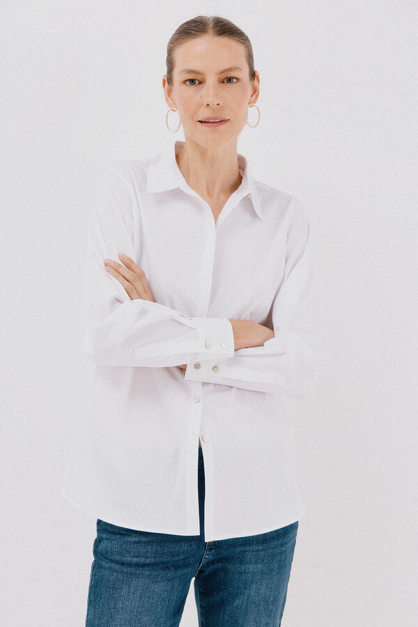 Cortefiel Poplin shirt White