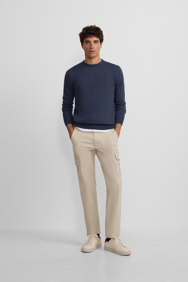 Silbon Camisola clássico de gola redonda Cinzento