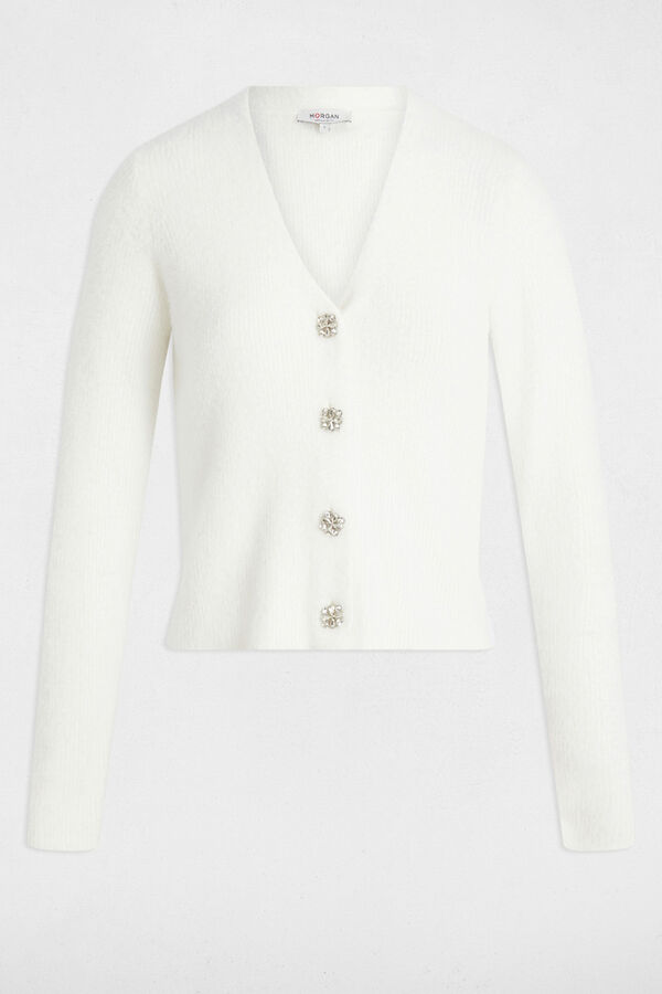 Morgan Long sleeve cardigan White