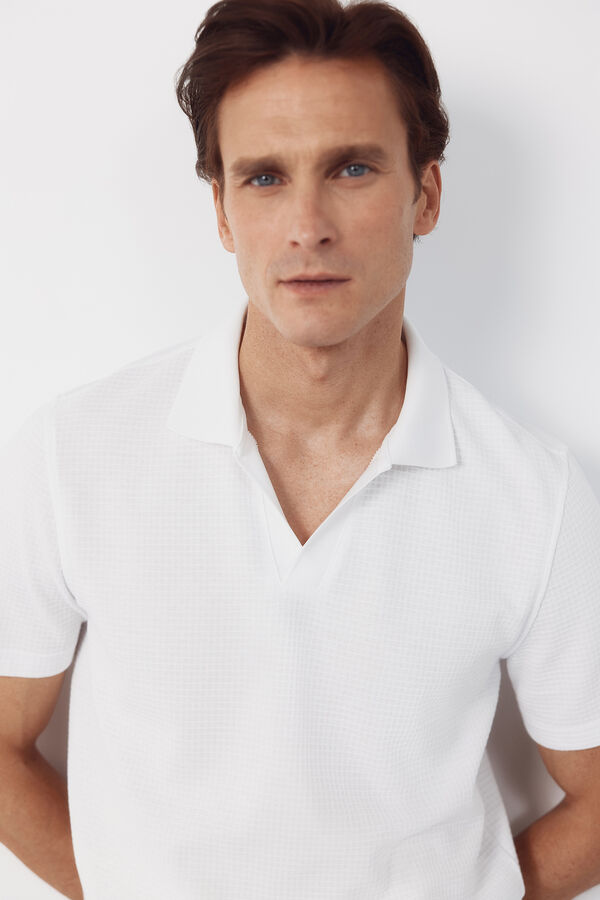 Cortefiel Polo shirt link structure White