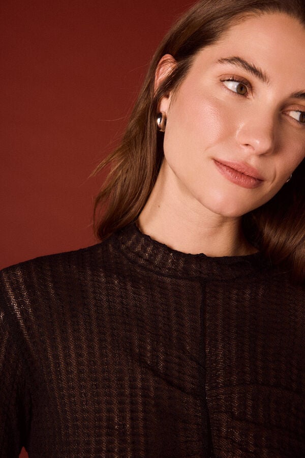 Slowlove Top franzido Preto