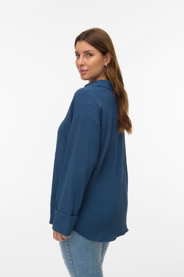 Vero Moda Curve Camisa manga comprida tamanho grande Azul