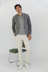 Cortefiel Zip-up cardigan with pockets Grey