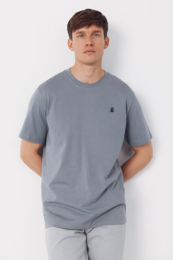 Cortefiel Camisola básica com bolso Cinzento