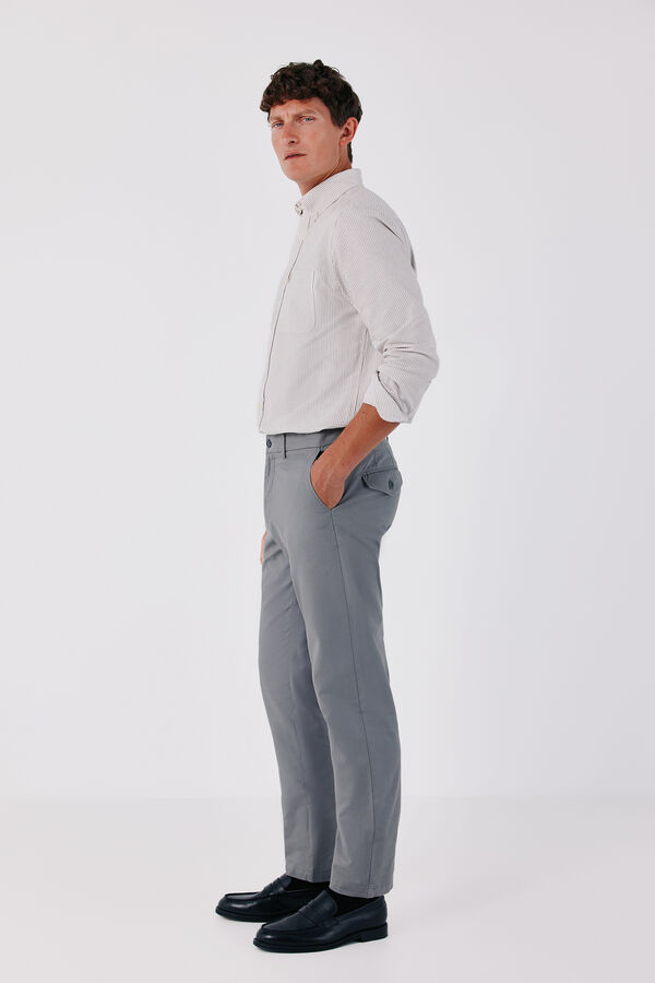 Cortefiel Candela striped Oxford shirt Beige