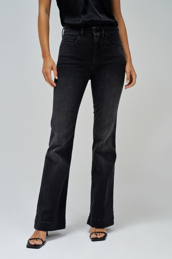 Salsa Calça jeans flare push-in Faith Preto