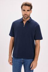 Jack & Jones T-shirt polo com fecho-éclair Azul