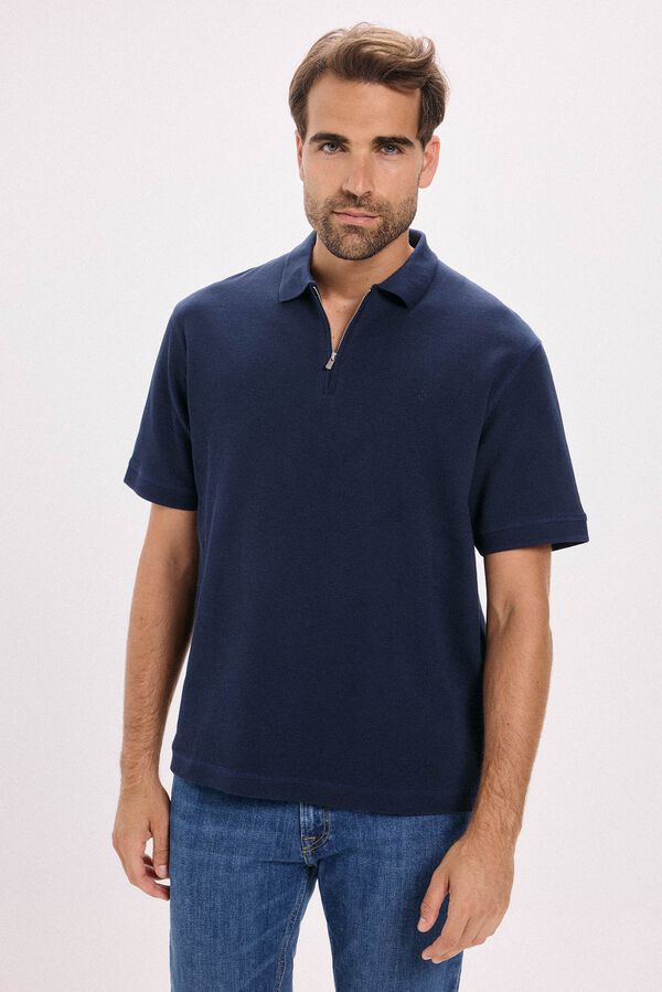 Jack & Jones T-shirt polo com fecho-éclair Azul