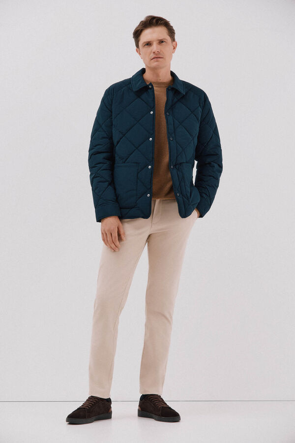 Cortefiel Quilted overshirt Navy