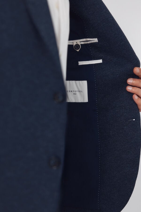 Cortefiel Blazer jersey-knit structure Blue