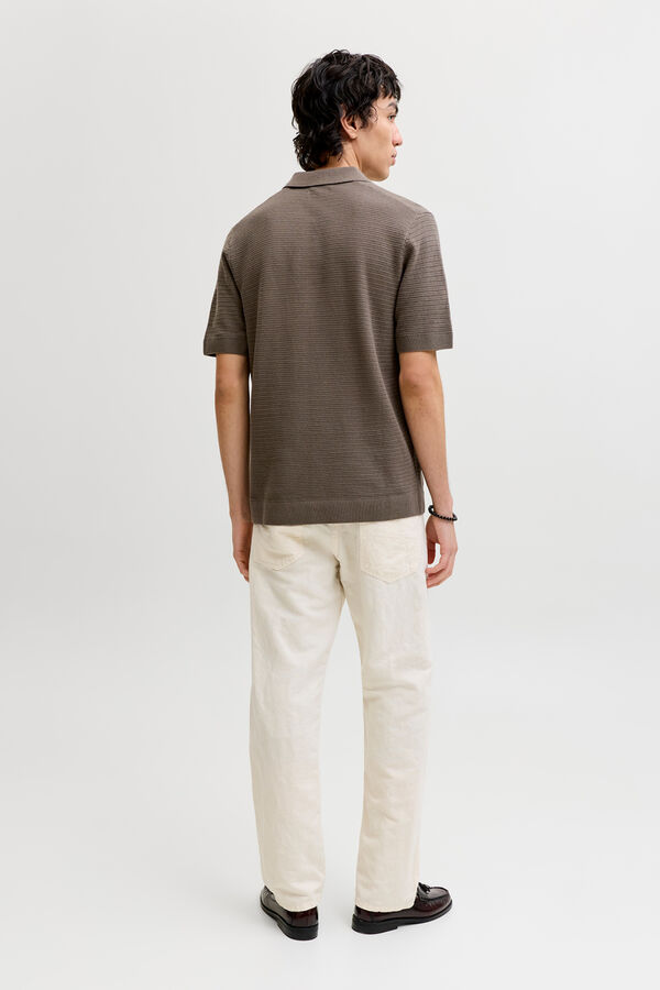 Jack & Jones Polo de malha em algod&atilde;o Castanho