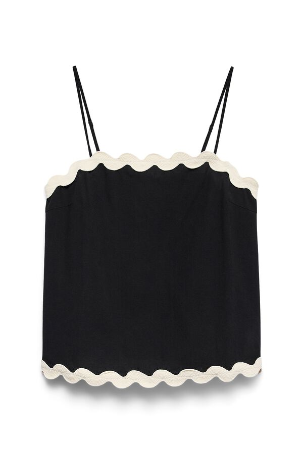 Vero Moda Top de al&ccedil;as decote quadrado Preto