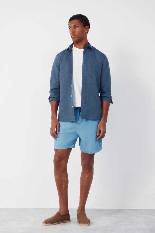 Cortefiel Plain basic swimwear Blue