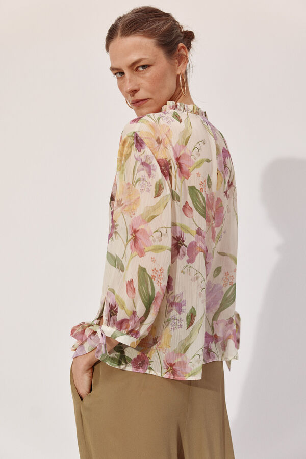 Cortefiel Printed tie blouse Multicolour