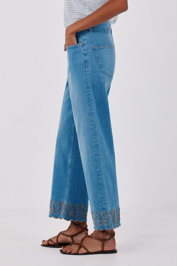 Cortefiel Linen tank top Blue