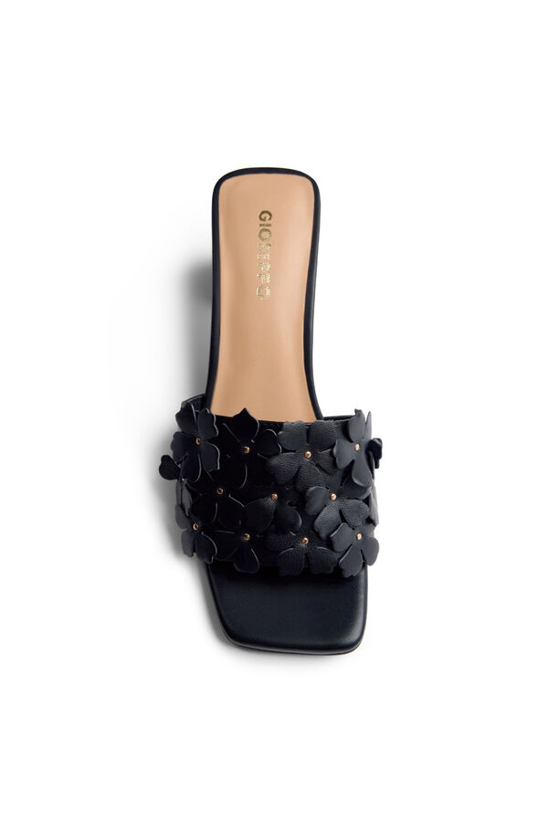 Gioseppo Mules salto de pele Preto