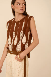 Meisie Top sin mangas bordado